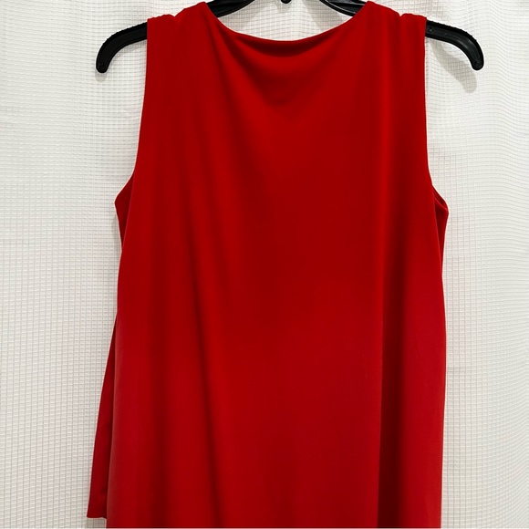 Susan Graver Regular Liquid Knit Sleeveless Tiered Asymmetrical Hem Dress - Picture 7 of 17